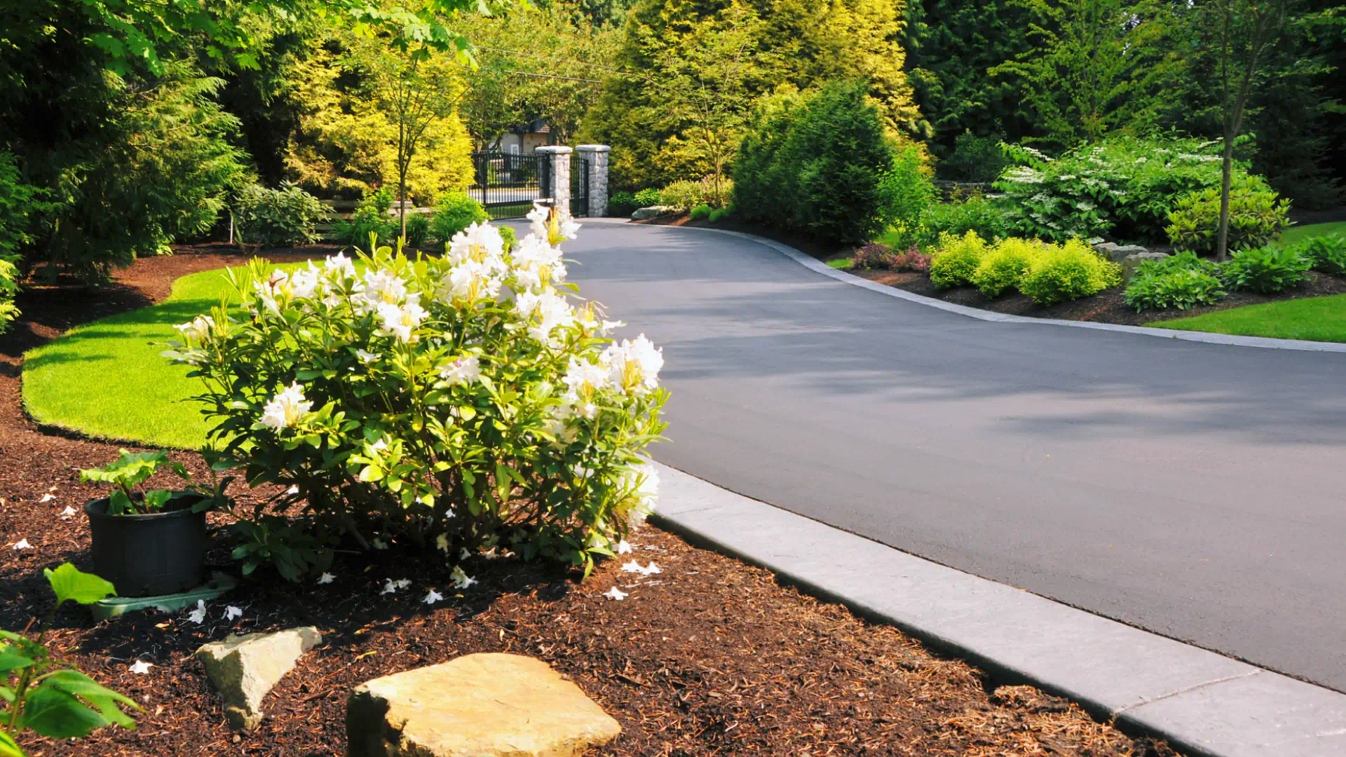 long asphalt driveway